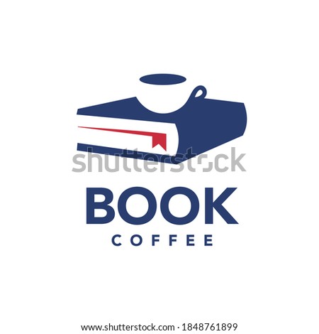 Book and Coffee Logo Coffee Break Concept Logo