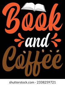Book and coffee print template t shirt design