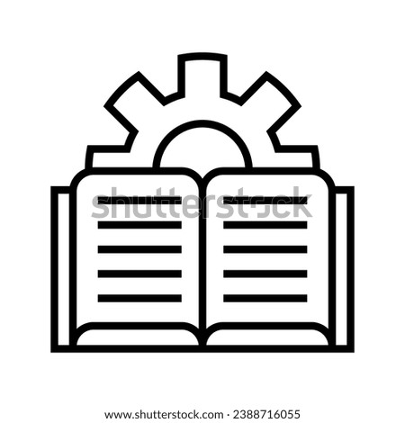 book with cogwheel gear icon vector