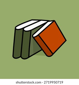 Coleção de livros ilustração de vetor estilo cartoon. Para estudo, aprendizado e tema de biblioteca.