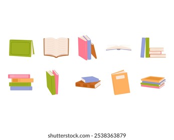 Book Collection Illustration Element Set