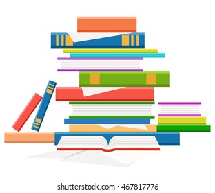 Book collection knowledge concept, vector illustration design elements.