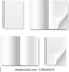 Book Collection Set With Isolated White Background With Gradient Mesh, Vector Illustration