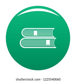 Book college icon. Simple illustration of book college vector icon for any design green