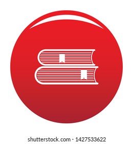 Book college icon. Simple illustration of book college vector icon for any design red