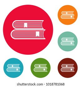 Book college icons circle set vector isolated on white background