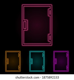 juego de neón color libro. Línea delgada simple, vector de contorno de iconos web para ui y ux, sitio web o aplicación móvil