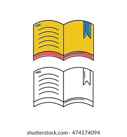 Book colored doodle and line art