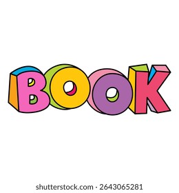 book colorful text design vector illustration