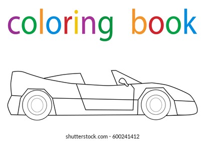 book coloring car isolated