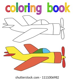 book coloring book for children, airplane