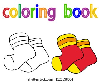 book coloring, socks