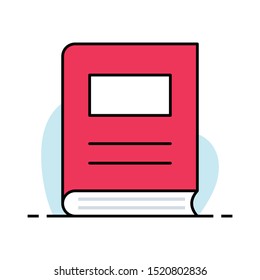 book colour line vector icon
