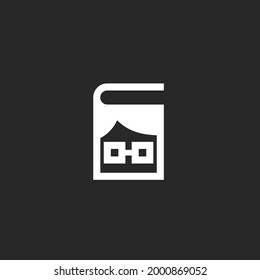 book combination with nerd glasses logo design vector illustration