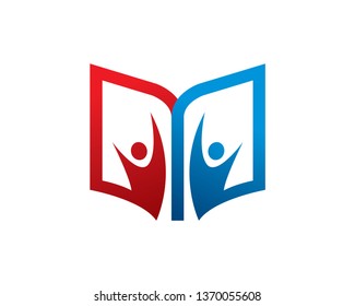 Book Community or Library Logo Template, Icon, Symbol - Vector
