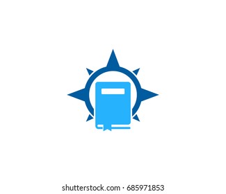 Book Compass Icon Logo Design Element