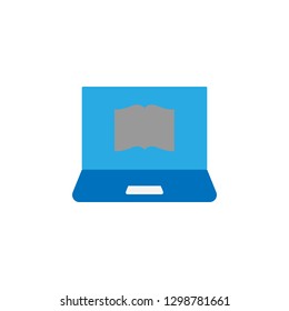 Book and computer icon. Element of education icon for mobile concept and web apps. Detailed Book and computer icon can be used for web and mobile
