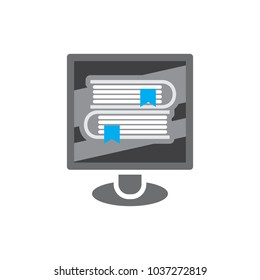 Book Computer Logo Icon Design