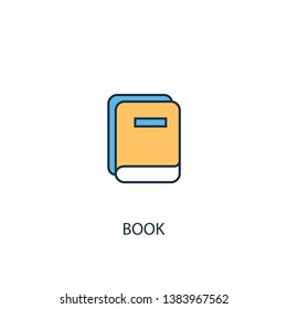 book concept 2 colored line icon. Simple yellow and blue element illustration. book concept outline symbol design