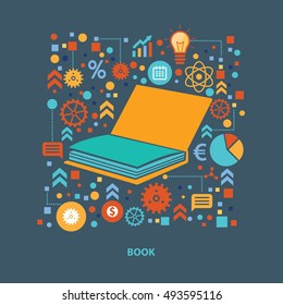 Book concept design on clean background,clean vector