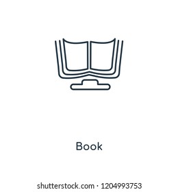 Book concept line icon. Linear Book concept outline symbol design. This simple element illustration can be used for web and mobile UI/UX.