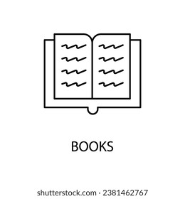 book concept line icon. Simple element illustration. book concept outline symbol design.