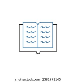 book concept line icon. Simple element illustration. book concept outline symbol design.