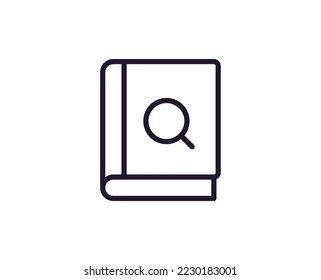 Book concept. Single premium editable stroke pictogram perfect for logos, mobile apps, online shops and web sites. Vector symbol isolated on white background. 