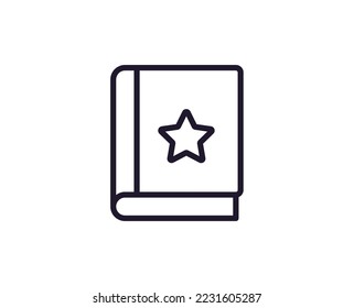 Book concept. Single premium editable stroke pictogram perfect for logos, mobile apps, online shops and web sites. Vector symbol isolated on white background. 