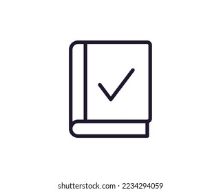 Book concept. Single premium editable stroke pictogram perfect for logos, mobile apps, online shops and web sites. Vector symbol isolated on white background. 