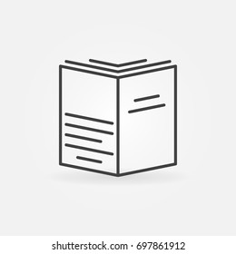 Book concept symbol or icon in thin line style 