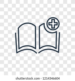 Book concept vector linear icon isolated on transparent background, Book concept transparency concept in outline style