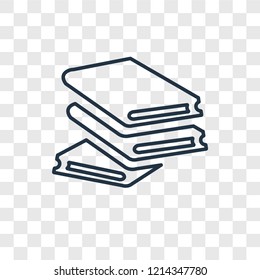 Book concept vector linear icon isolated on transparent background, Book concept transparency concept in outline style