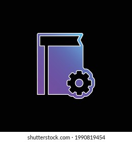 Icono de vector de gradiente azul de la interfaz de configuración del libro