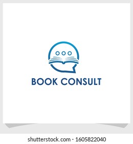 book consult logo design concept, communication logo design vector