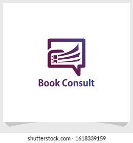 book and consult logo design vector, library logo design template
