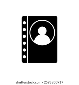 book contact icon, simple flat style, illustration, logo sign symbol pictogram template, for ui or ux isolated on white for mobile app, editable
