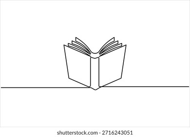 Book continuous one line art minimalism design