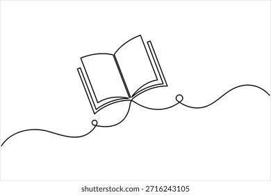 Book continuous one line art minimalism design