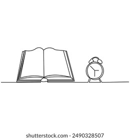 Book  continuous one line drawing outline vector illustration

