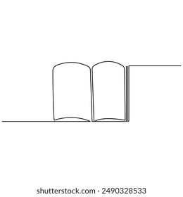 Book  continuous one line drawing outline vector illustration


