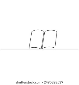 Book  continuous one line drawing outline vector illustration

