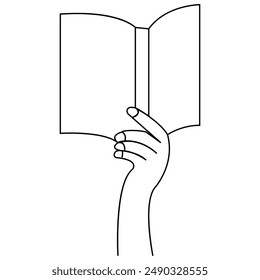 Book  continuous one line drawing outline vector illustration

