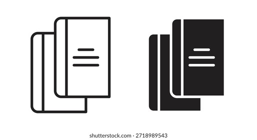 Icono de la copia del libro para el App móvil, diseños editables