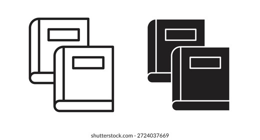 Book copy icons, Line vector. solid symbol set