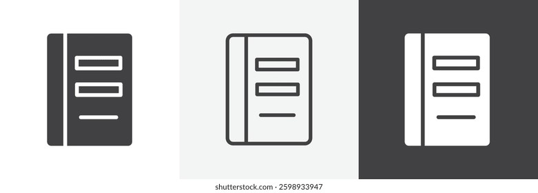 Book copy icons in Thin line black color. flat simple vector symbols illustration.
