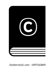 Icono de vector de símbolo derecho de copia del libro