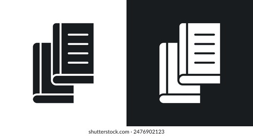 Book copy thin icon collection.