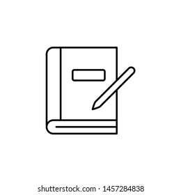 Book, copyright, pen vector icon. Illustration isolated vector sign symbol