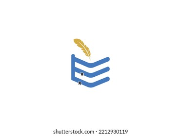 Plantilla de diseño de logotipo vectorial de rincón del libro